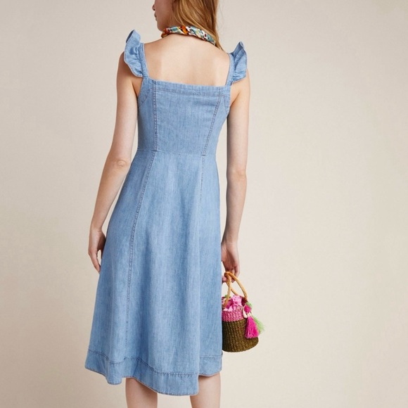 Anthropologie Rostand Button-Front Midi Dress Petite - Picture 2 of 4